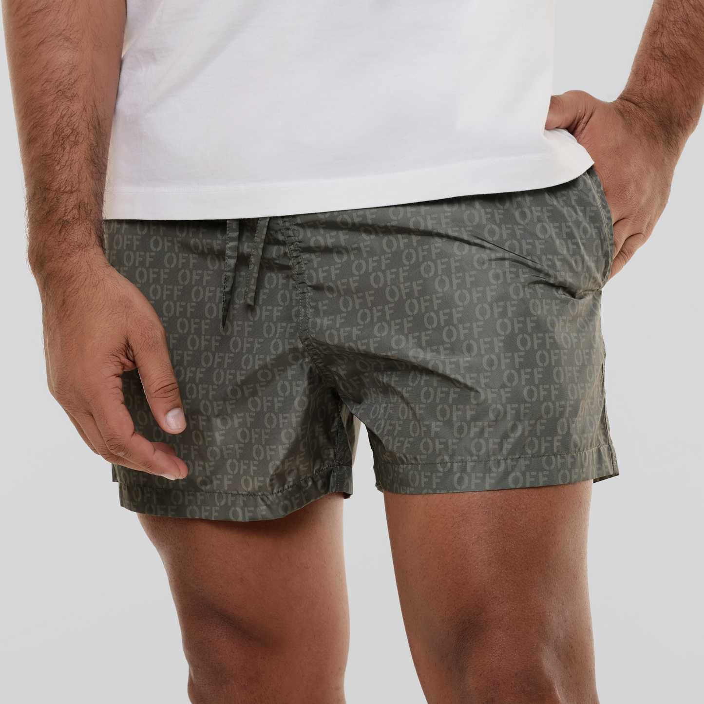 Pantaloneta Verde Off-White Monogram