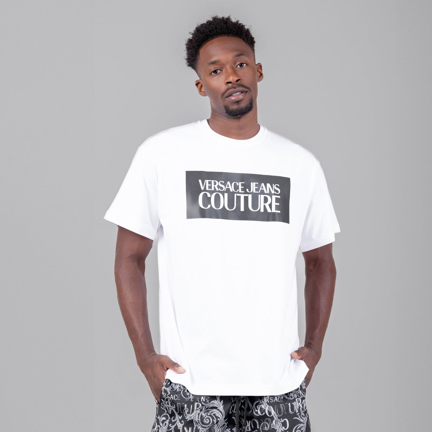 Camiseta Blanca Versace Couture Patch Logo