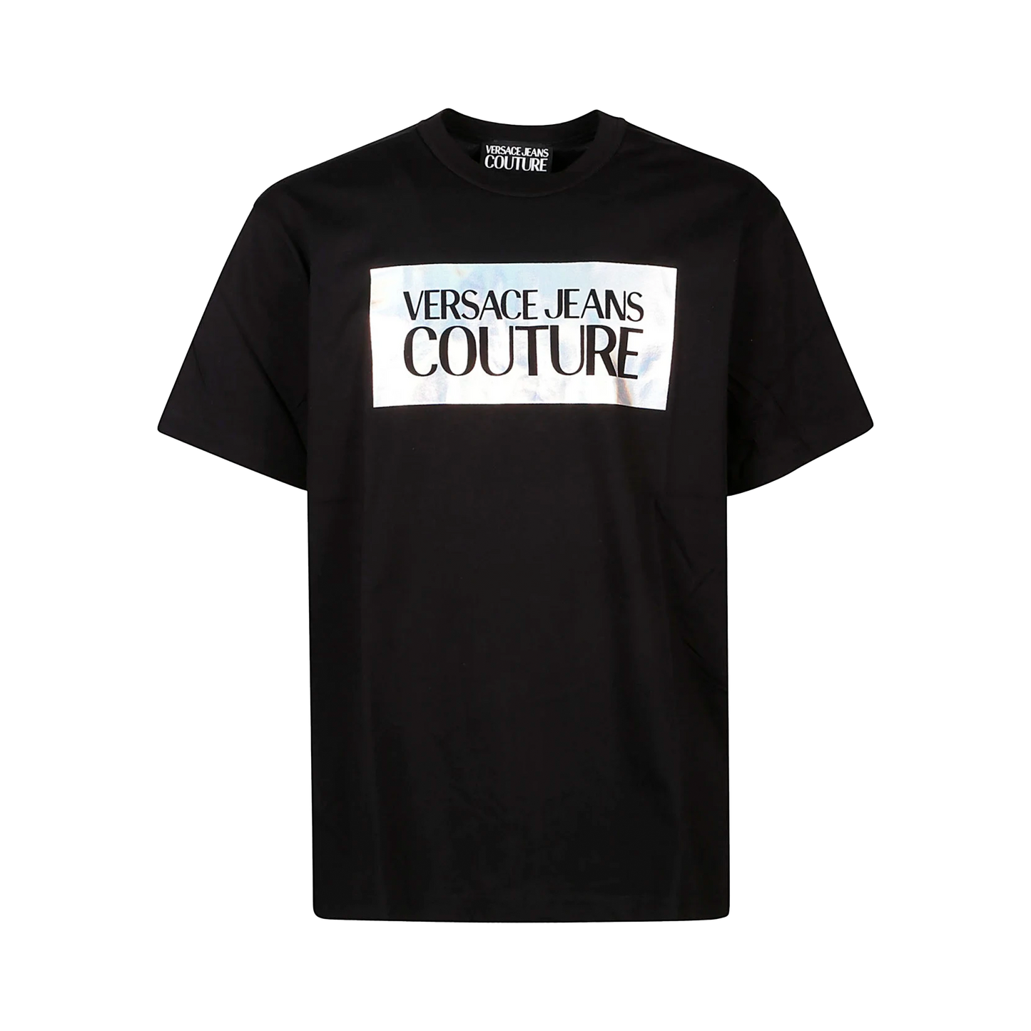 Camiseta Negra Versace Jeans Couture Logo Multicolor