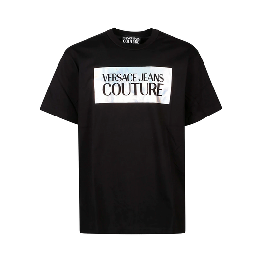 Camiseta Negra Versace Jeans Couture Logo Multicolor