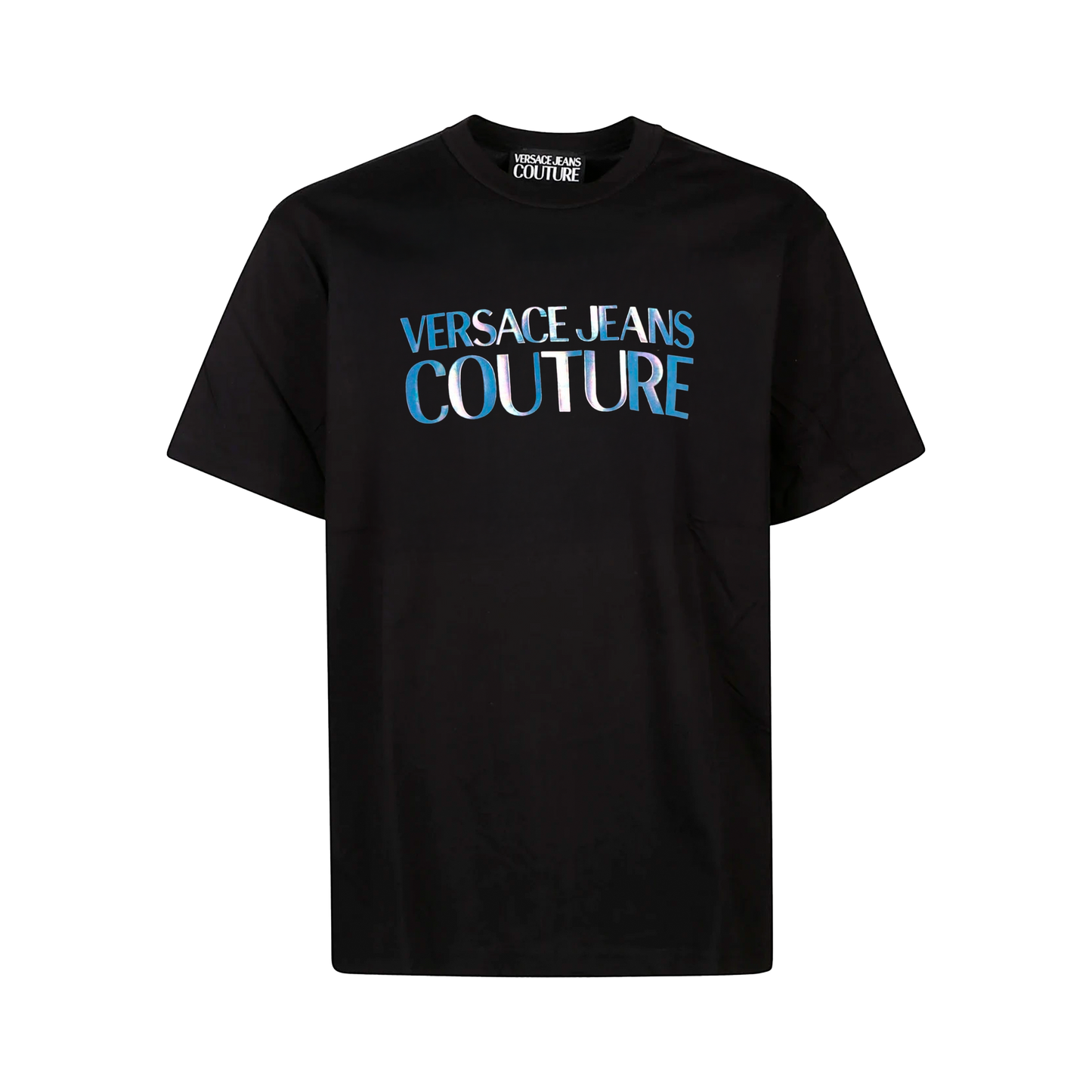 Camiseta Negra Versace Jeans Couture Logo Multicolor