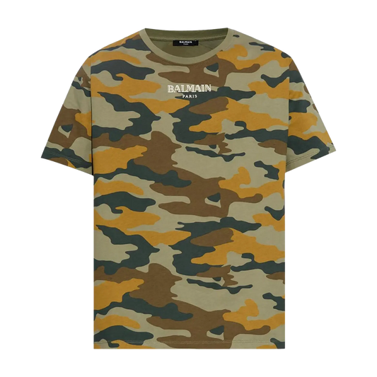 Camiseta Verde Balmain Camouflage