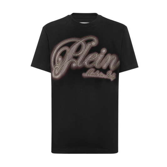 Camiseta Negra Philipp Plein Strass Signature