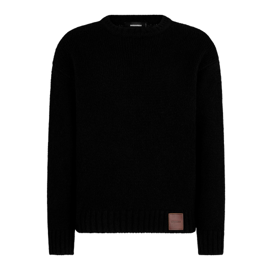 Suéter Negro Dsquared2 Leather Patch