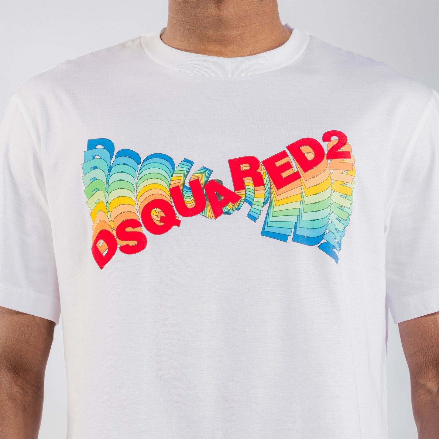 Camiseta Blanca Dsquared2 Logo Multicolor