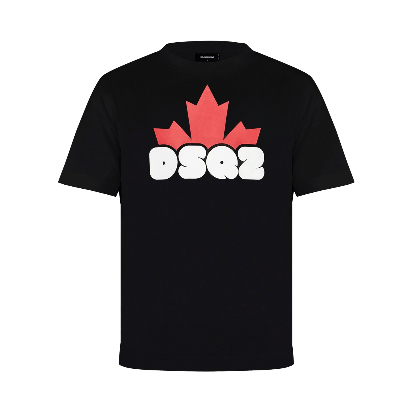 Camiseta Negra Dsquared2 Dsq2 Leaf