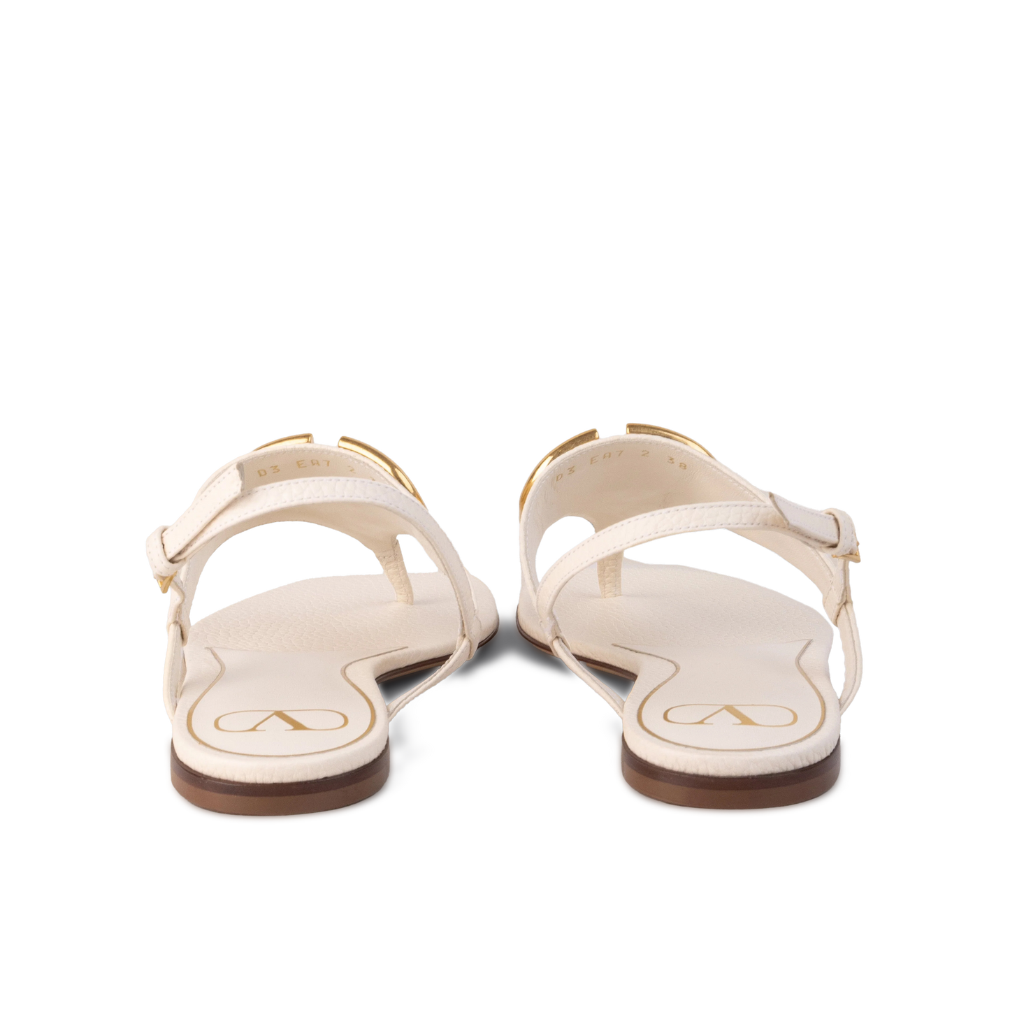 Sandalias Blancas Valentino Gold Vlogo