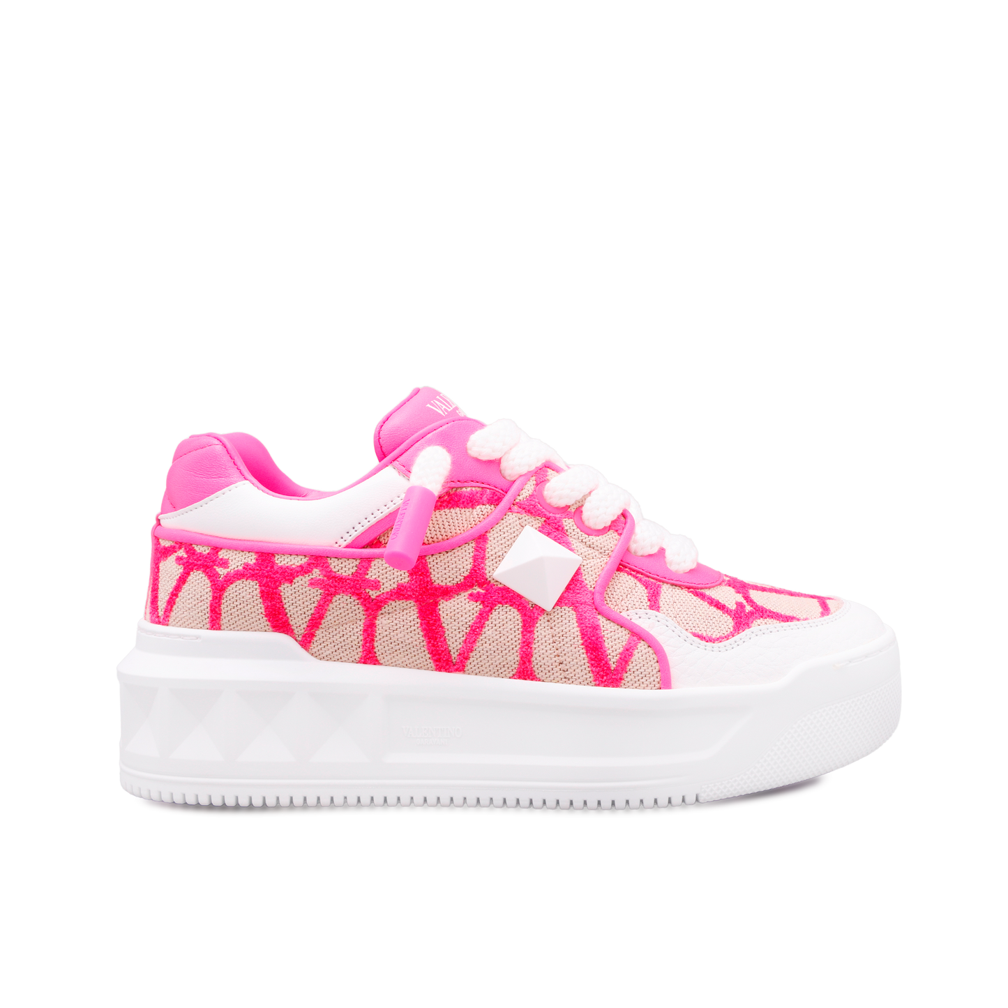 Sneakers Beige Rosado Valentino Vlogo Monogram