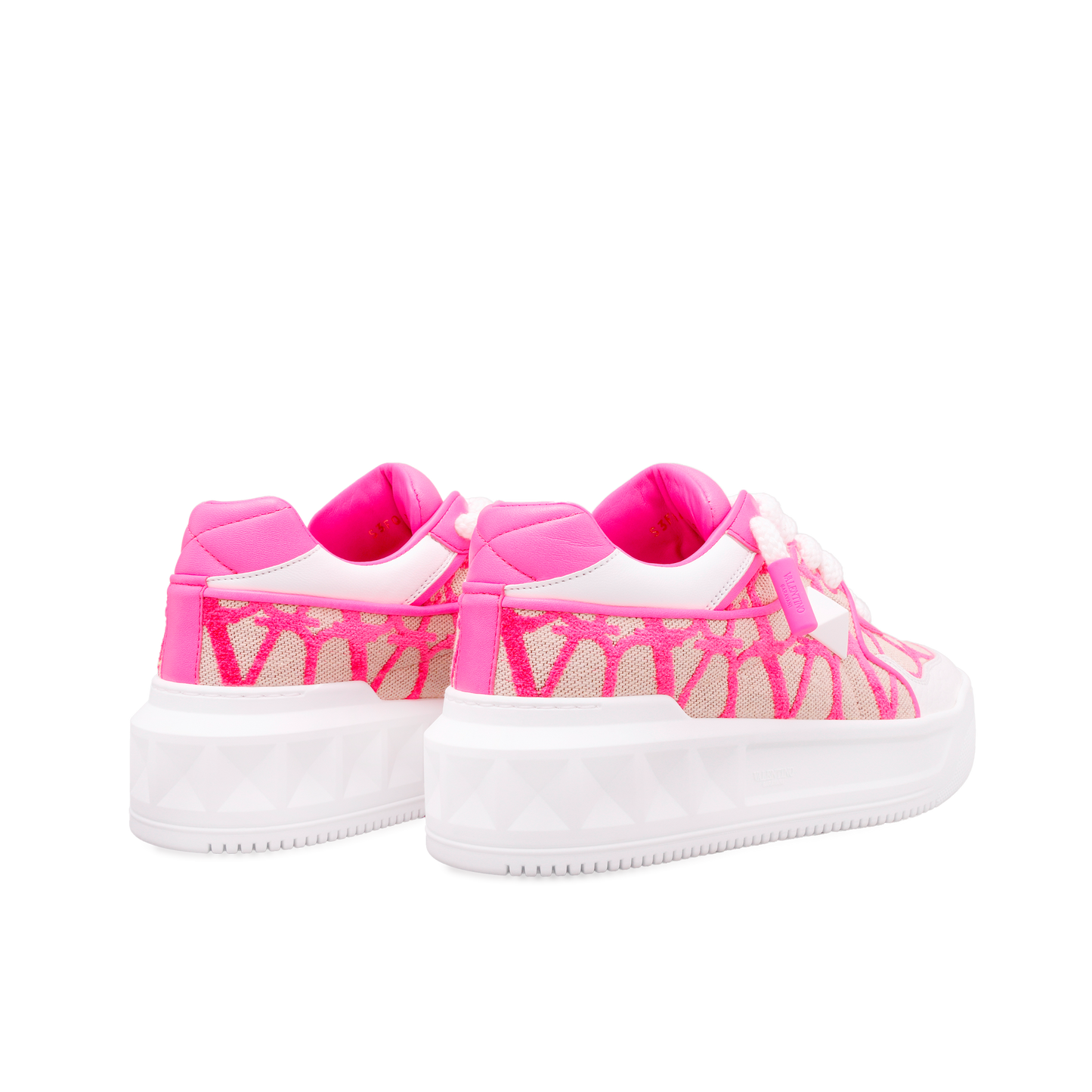 Sneakers Beige Rosado Valentino Vlogo Monogram