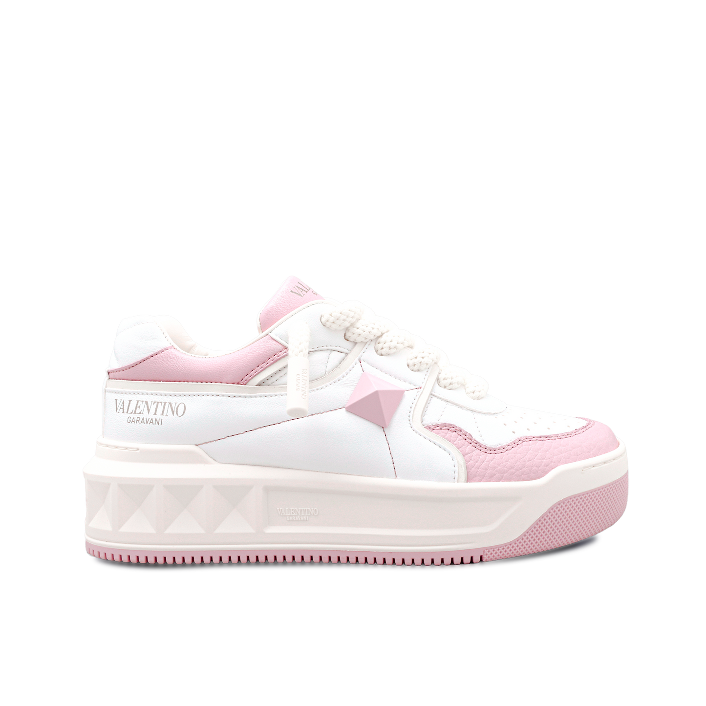 Sneakers Blancos Rosado Valentino Roman Stud