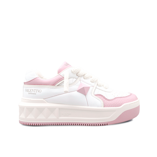 Sneakers Blancos Rosado Valentino Roman Stud