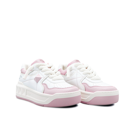 Sneakers Blancos Rosado Valentino Roman Stud