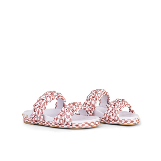 Sandalias Blancas Rosa Valentino Rockstud Torchon