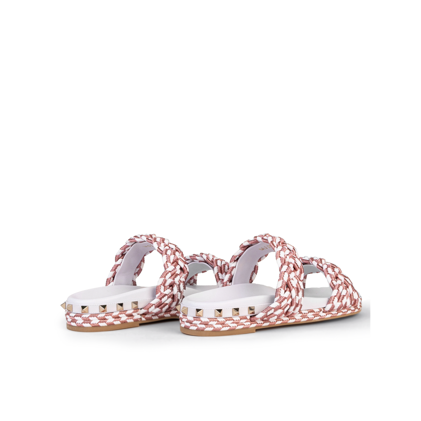 Sandalias Blancas Rosa Valentino Rockstud Torchon