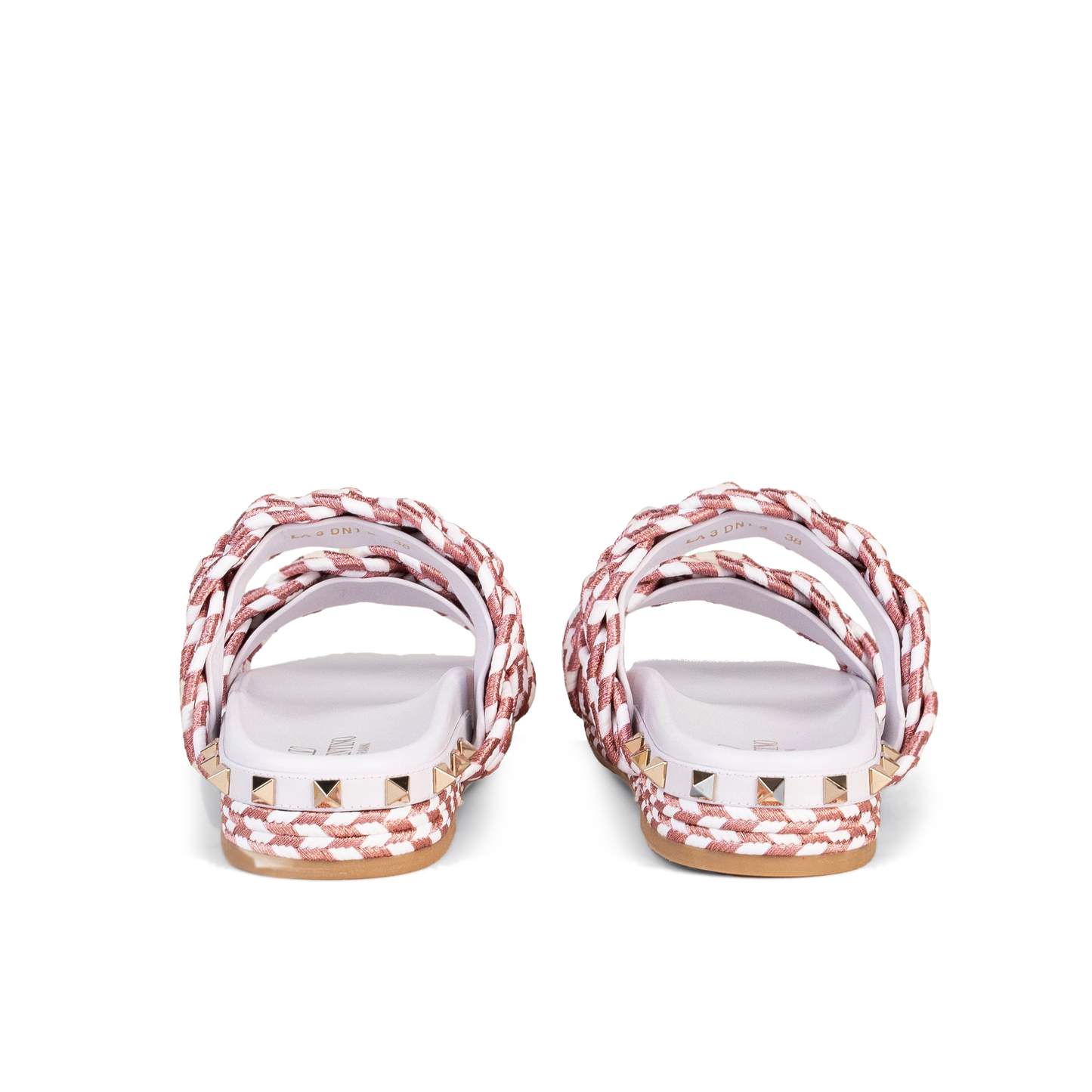 Sandalias Blancas Rosa Valentino Rockstud Torchon