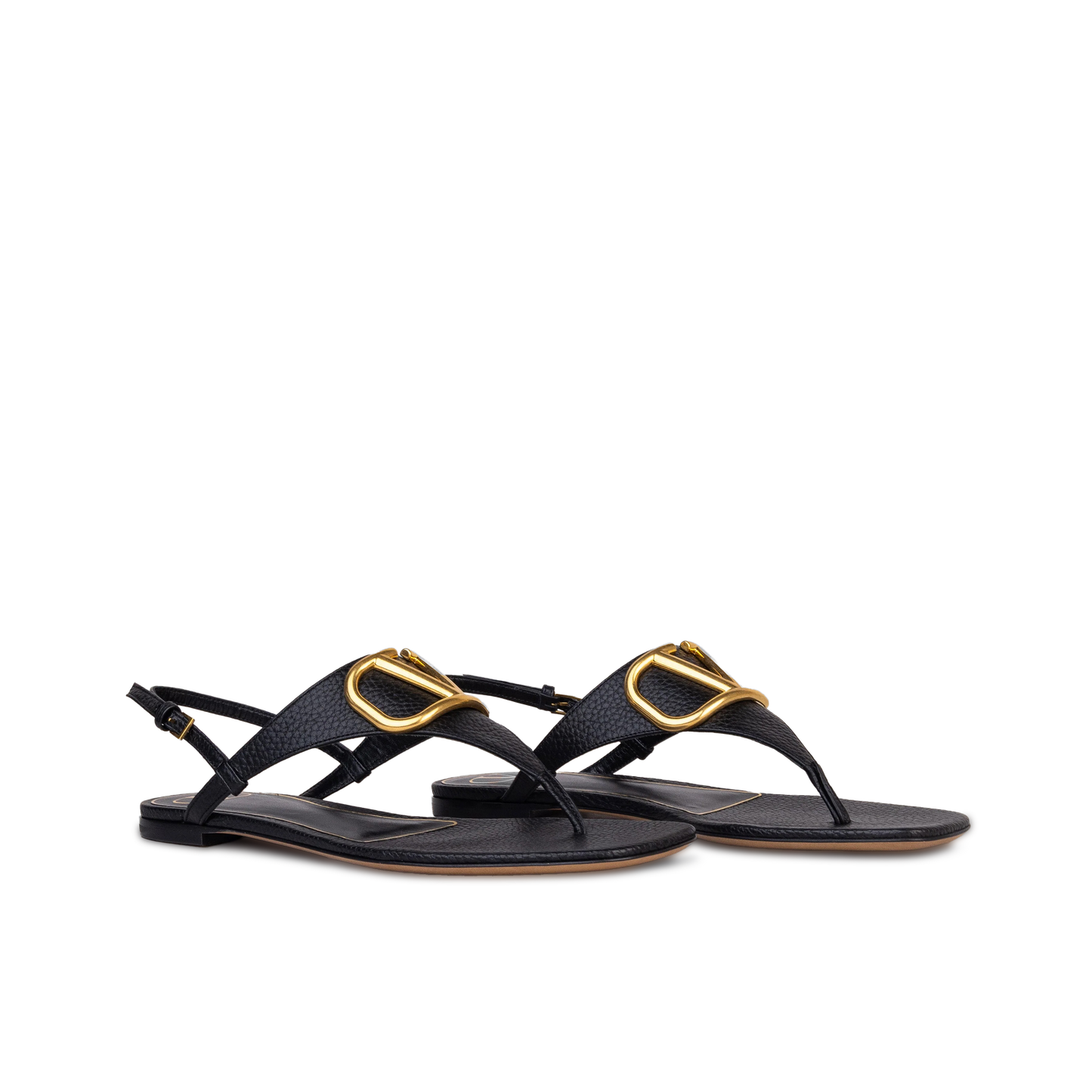 Sandalias Negras Valentino Gold Vlogo