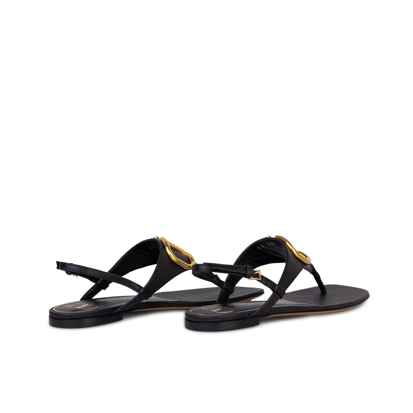 Sandalias Negras Valentino Gold Vlogo