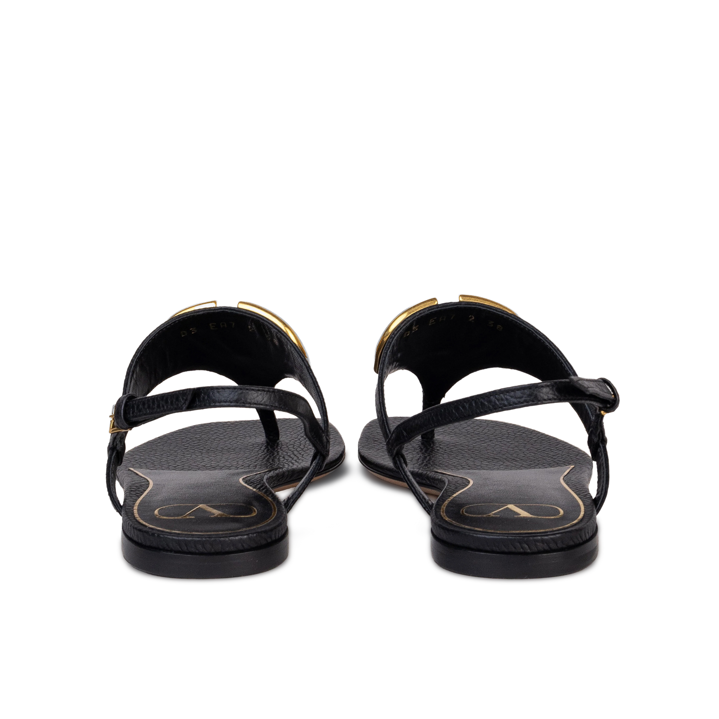 Sandalias Negras Valentino Gold Vlogo