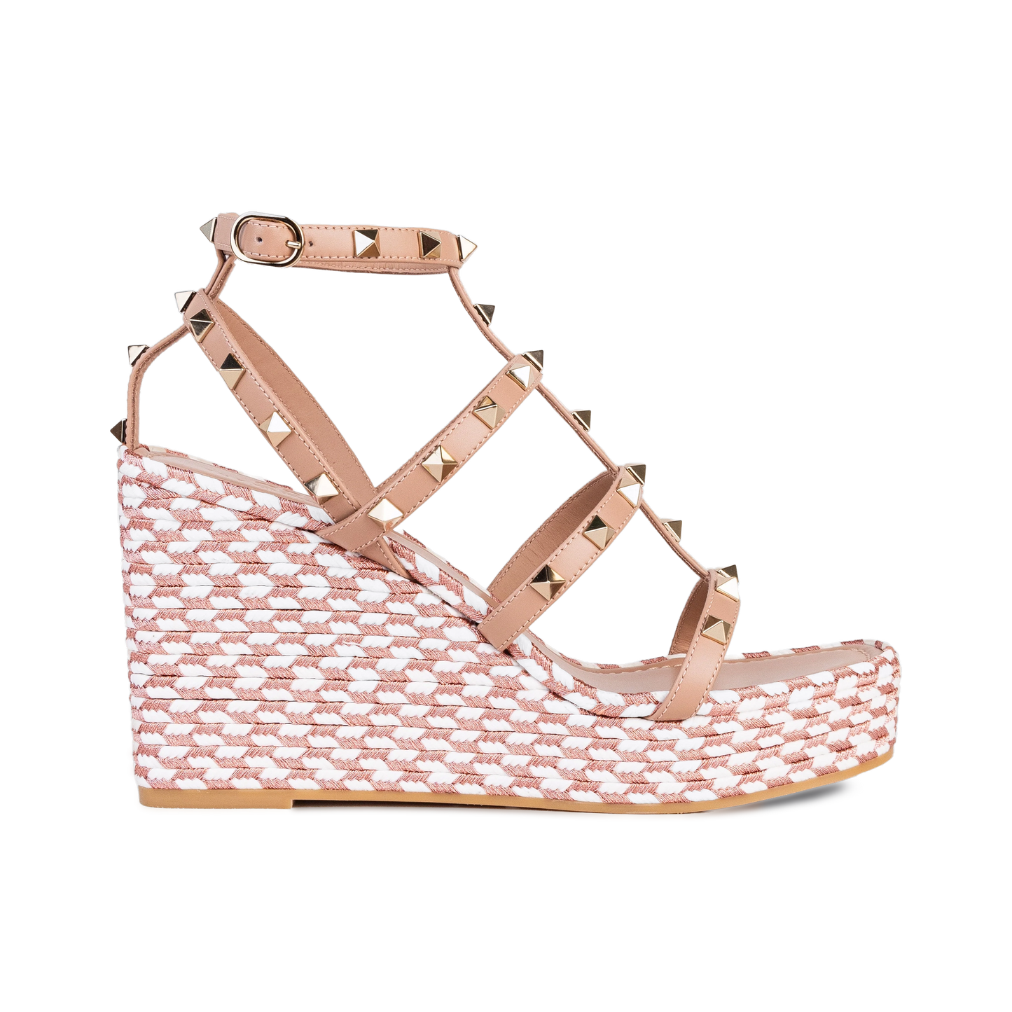 Sandalias de Plataforma Blancas Valentino Rose Cannelle Rockstud Torchon 95 mm