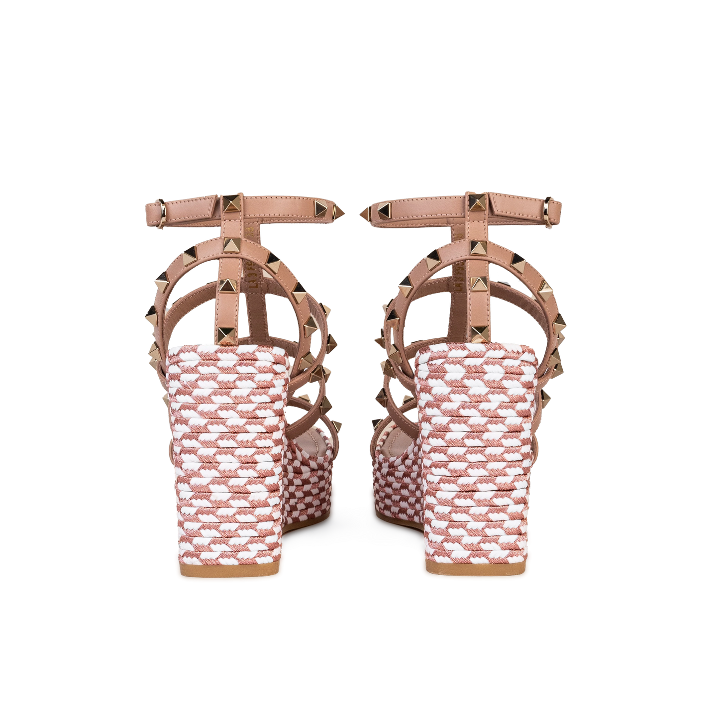 Sandalias de Plataforma Blancas Valentino Rose Cannelle Rockstud Torchon 95 mm