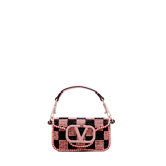Cartera Rosada Valentino Crystal Rhinestones