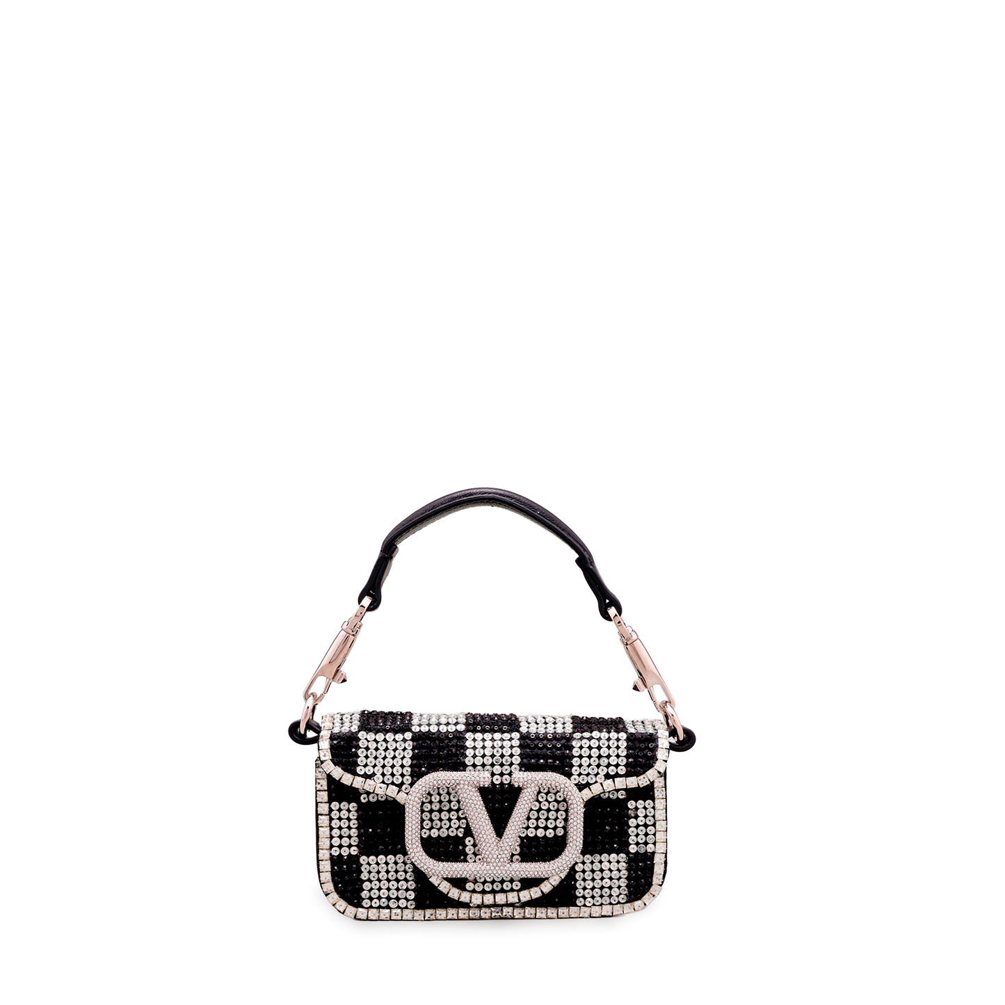 Cartera Negra Valentino Crystal Rhinestones