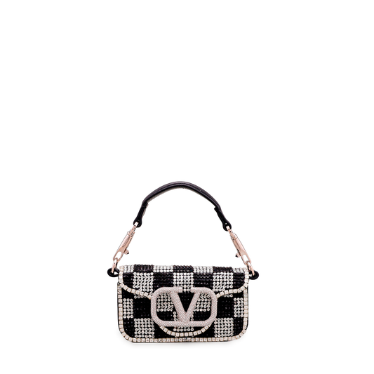 Cartera Negra Valentino Crystal Rhinestones