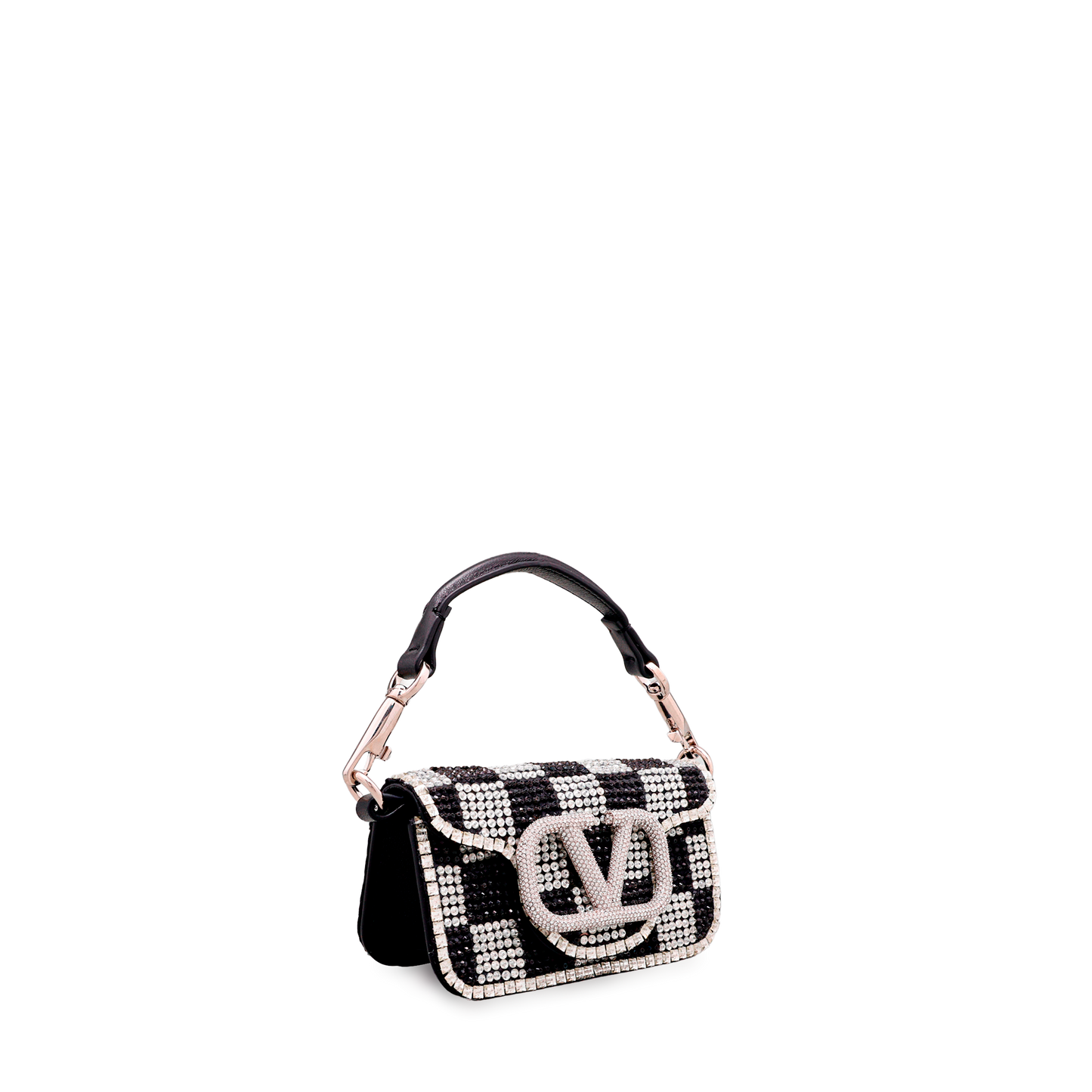 Cartera Negra Valentino Crystal Rhinestones