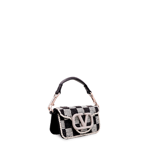 Cartera Negra Valentino Crystal Rhinestones