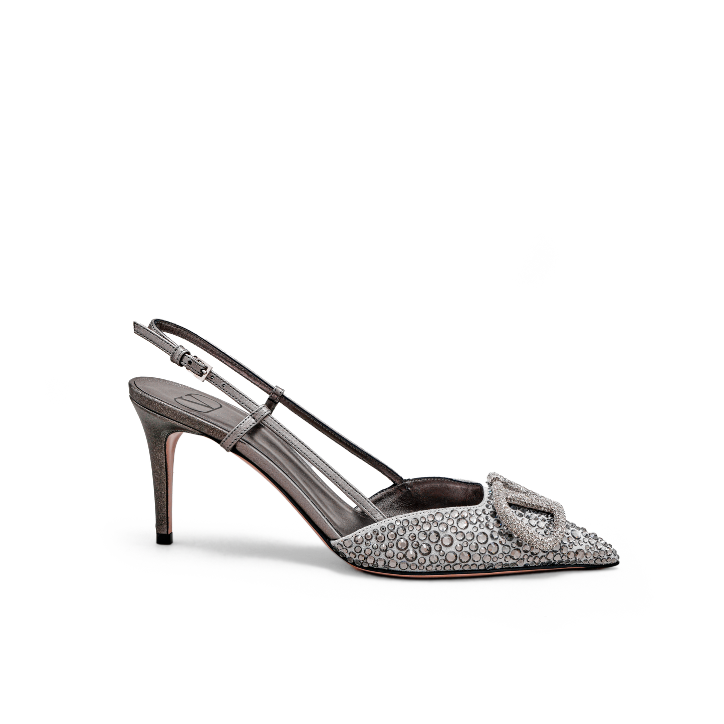 Sandalias de Tacón Negro Valentino Crystals 80Mm