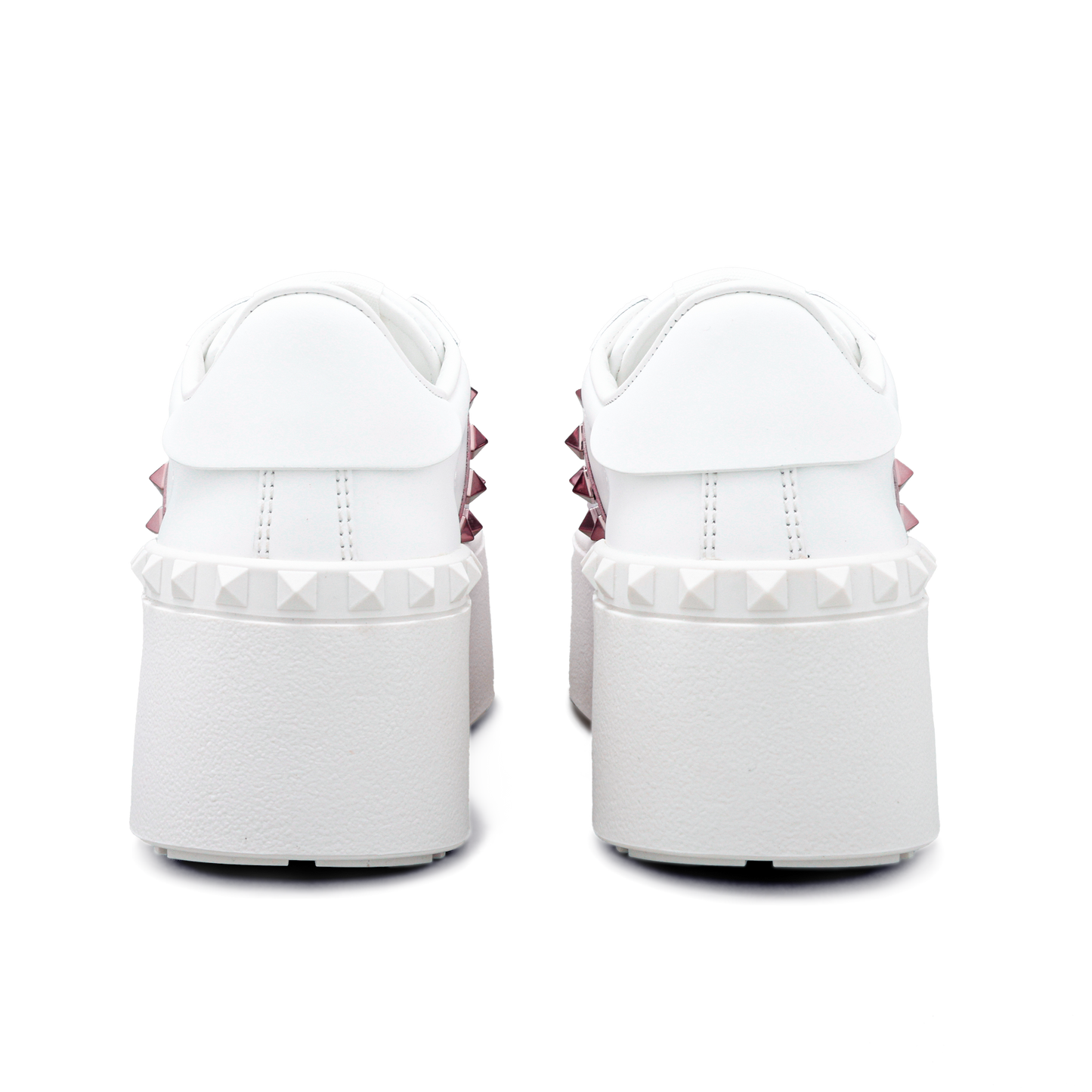 Sneakers Blancos Rosado Valentino Flatform Rockstud