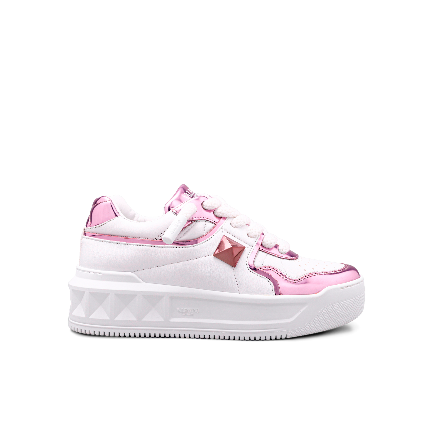 Sneakers Blancos Rosado Valentino Rosado One Roman Stud