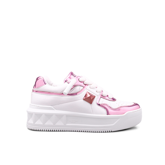 Sneakers Blancos Rosado Valentino Rosado One Roman Stud