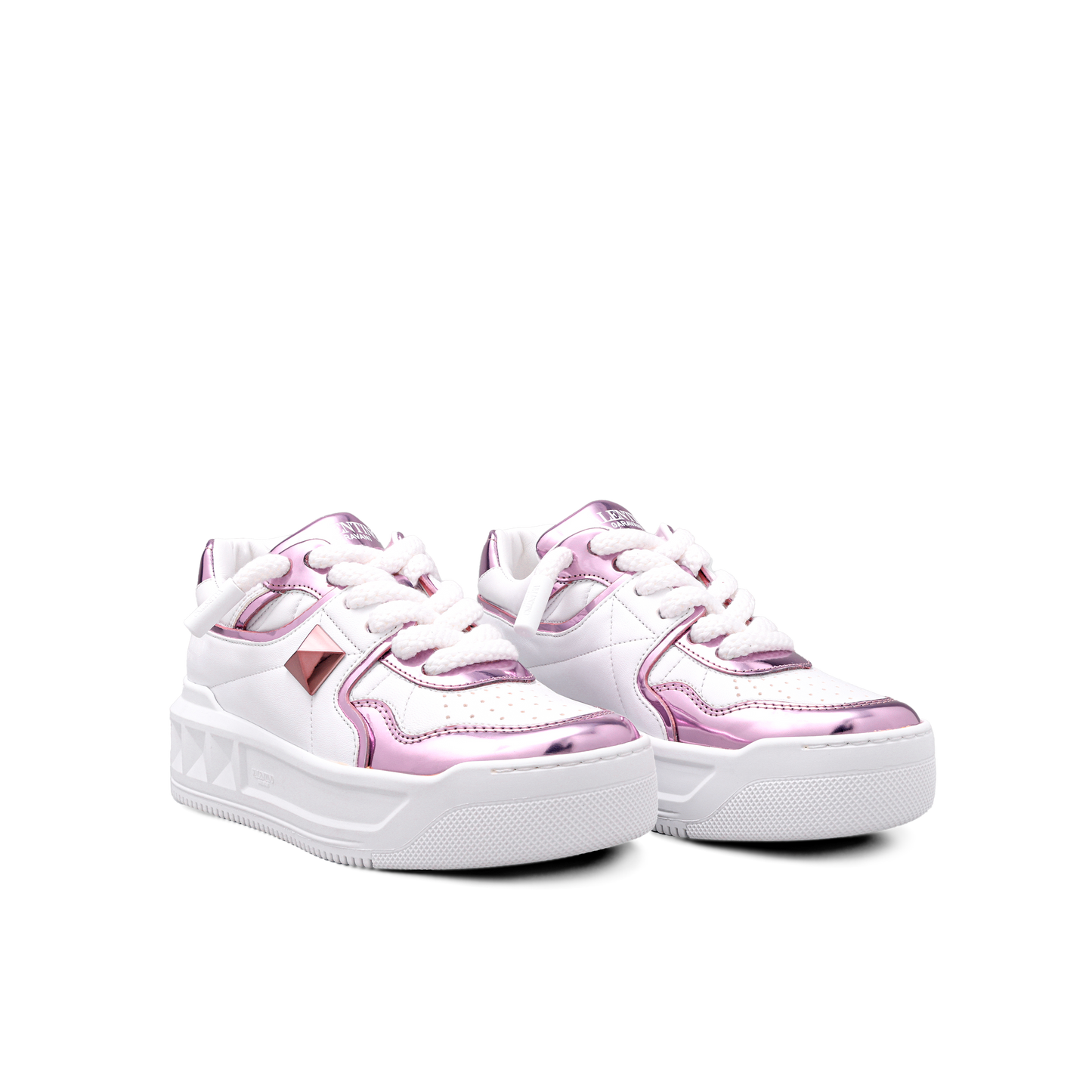 Sneakers Blancos Rosado Valentino Rosado One Roman Stud
