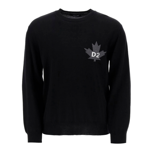 Suéter Negro Dsquared2 D2 Leaf