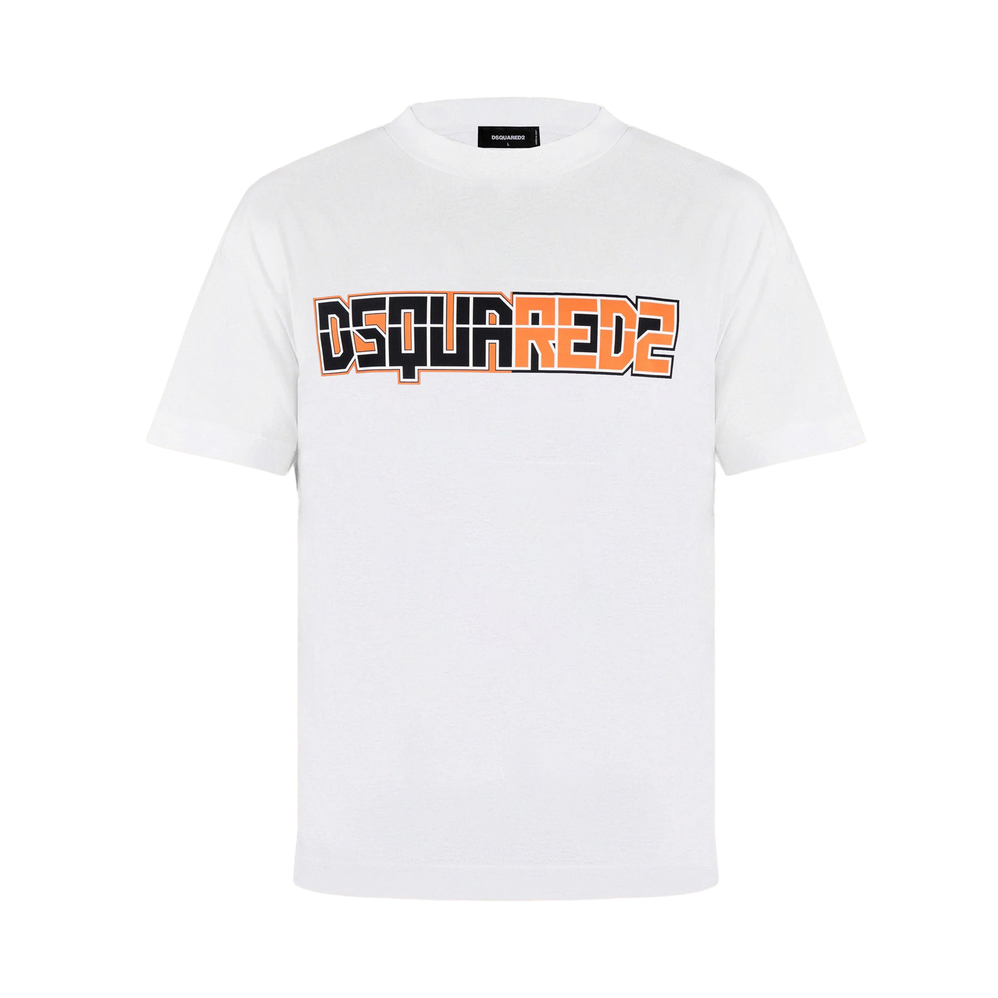 Camiseta Blanca Dsquared2 Orange Logo Print