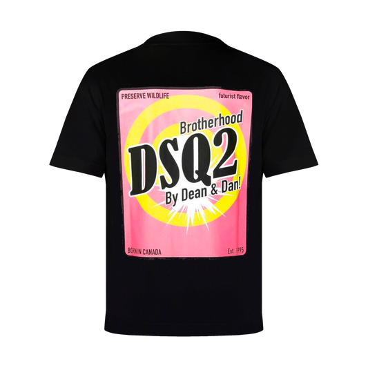 Camiseta Negra Dsquared2 Chest Logo Brotherhood