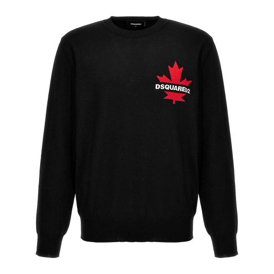 Buzo Negro Dsquared2 Leaf Logo