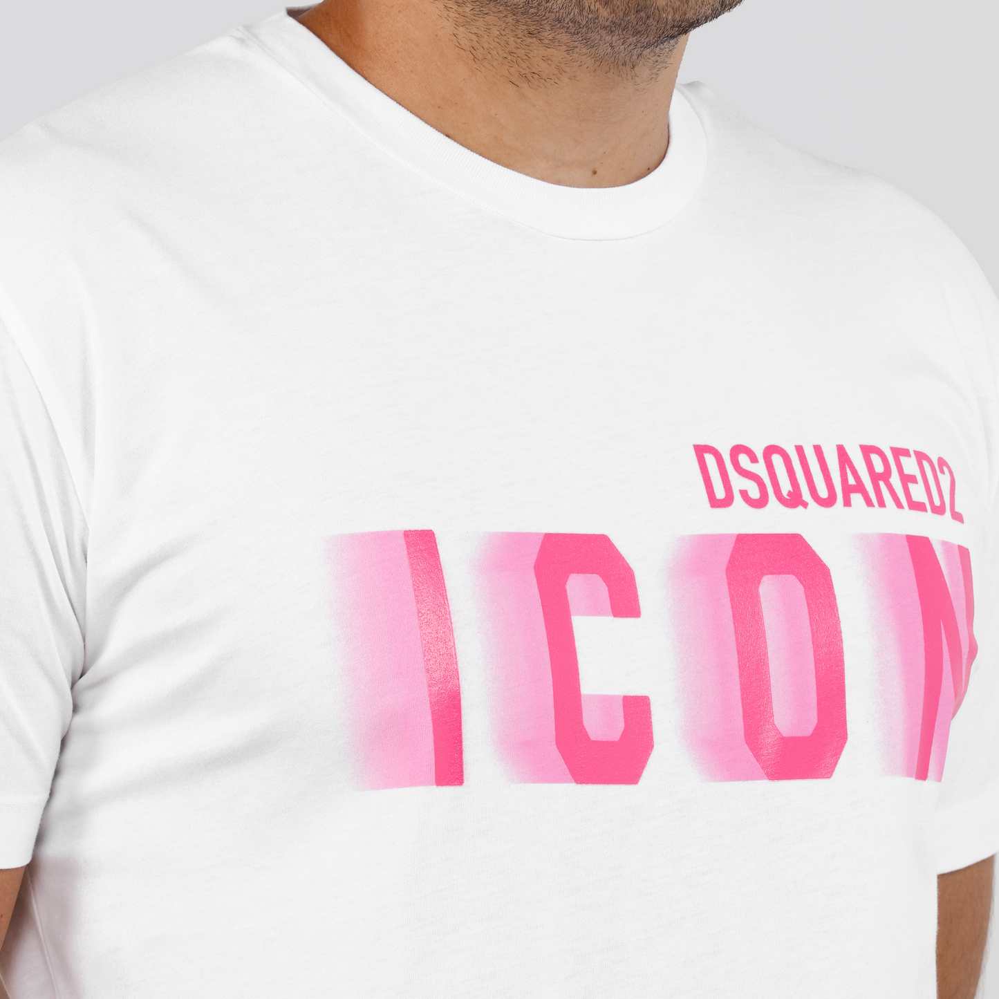 Camiseta Blanca Dsquared2 Fucsia Icon