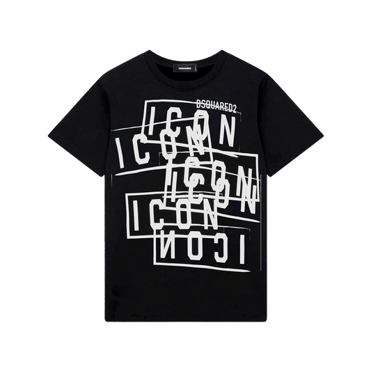Camiseta Negra Dsquared2 Icon Stamps