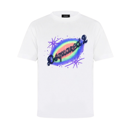 Camiseta Blanca Dsquared2 Multicolor Logo