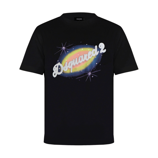 Camiseta Negra Dsquared2 Multicolor Logo