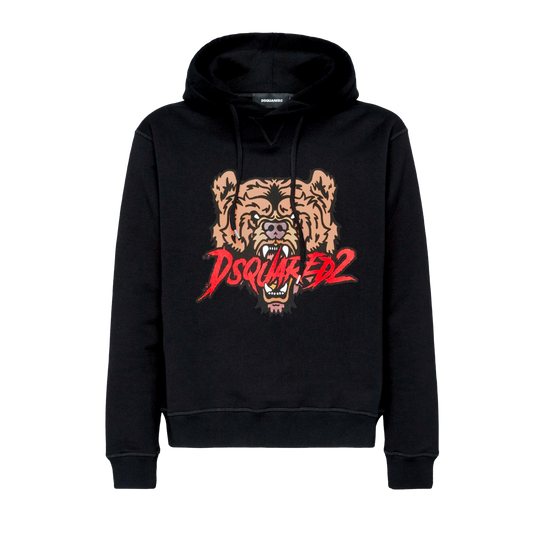 Buzo Tipo Hoodie Negro Dsquared2 Tiger