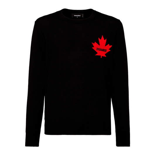 Buzo Negro Dsquared2 Leaf Logo