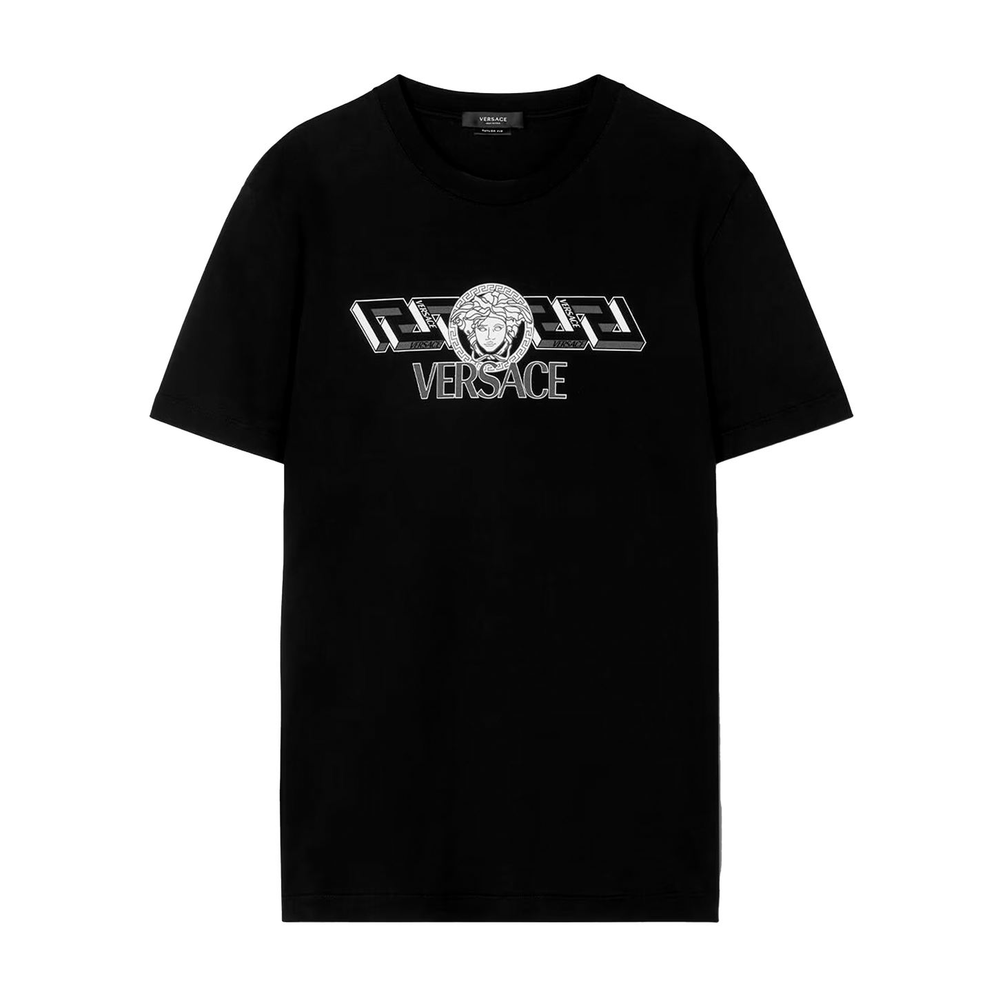Camiseta Negra Versace Double Logo