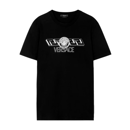 Camiseta Negra Versace Double Logo