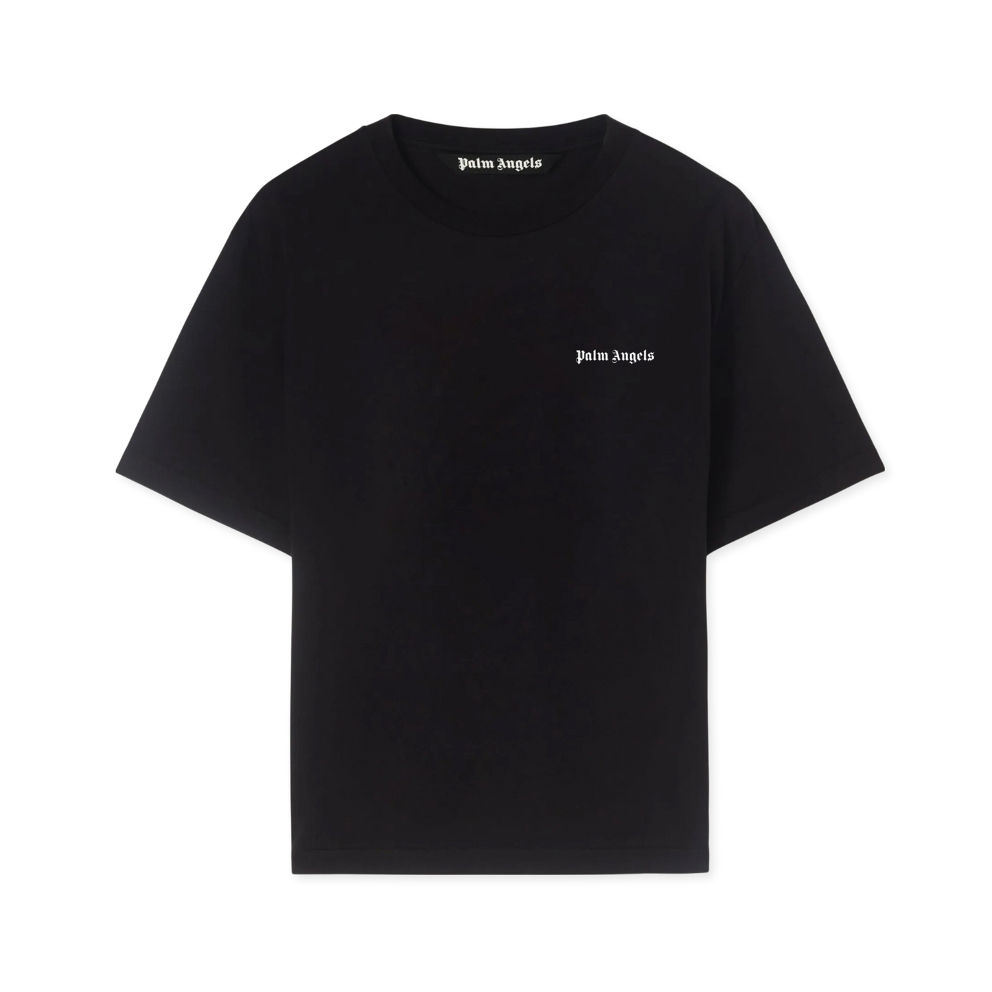 Camiseta Negra Palm Angels Logo Embroidered