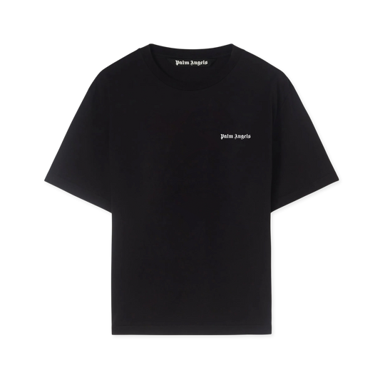 Camiseta Negra Palm Angels Logo Embroidered