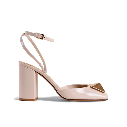 Sandalias de Tacón Blanco Valentino Roman Stud