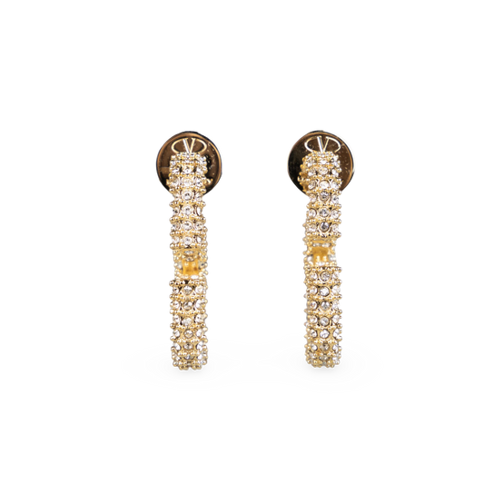 Aretes Dorados Valentino Crystals 25 mm